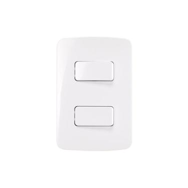 Imagem de Interruptor Simples Duplo e Interruptor P. MarGirius B3 10A com Placa 4x2 Branco