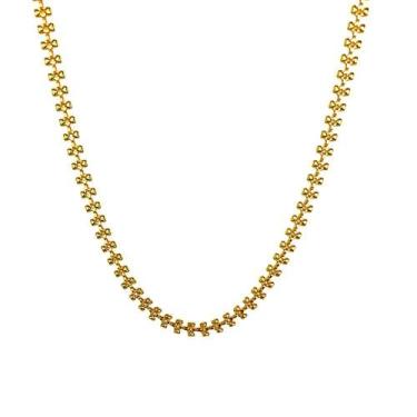 Imagem de Colar Feminino Banhado a Ouro 18K Semijoia Corrente Lacinho 35 cm Ciel