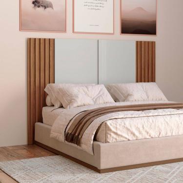 Imagem de Cabeceira Solteiro Basic Off White/Freijó - Dalla Costa