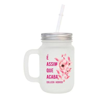 Imagem de Caneca Com Canudo Do Livro É Assim Que Acaba Mason Jar