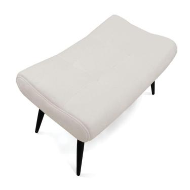 Imagem de Puff Sher Linho Bege A19 Pés Palito De Ferro - D'Rossi