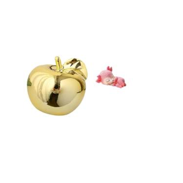 Imagem de Fenteer Escultura de Frutas, Estatueta de Cerâmica E Coleção de Estátuas de Veados Dormindo em Resina, Ornamento Delicado para Mesas, Varandas, Restaurantes,