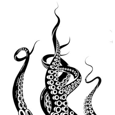 Imagem de wongdong Adesivo de parede de arte polvo tentáculos adesivos de parede para porta de chuveiro porta francesa janelas banheiro sala de estar quarto (preto)