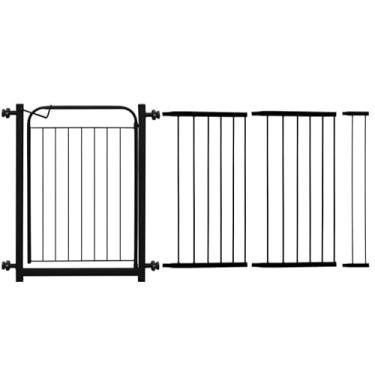 Imagem de Portão Pet Grade Para Cachorro Cercado De Proteção(Preto 78cm A 153cm)