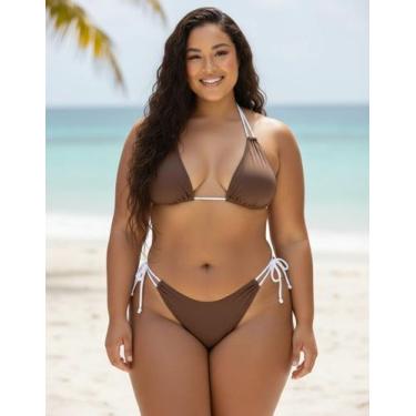 Imagem de Biquíni Cortininha + Calcinha Bicolor Cintura Alta Conforto - Sussurro