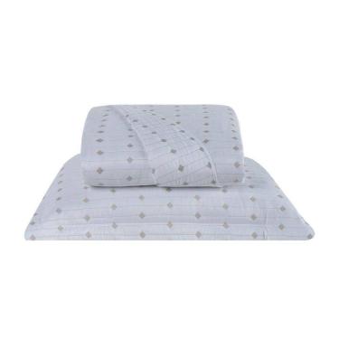 Imagem de Cobre Leito 2 Peças Solteiro Percal 200 Fios Decor 100% Poliéster - Branco