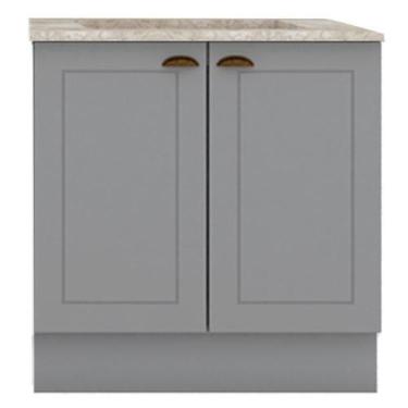 Imagem de Balcao Com Tampo Para Cooktop 2p 80 Cm Americana Cinza Calcare Henn Ci