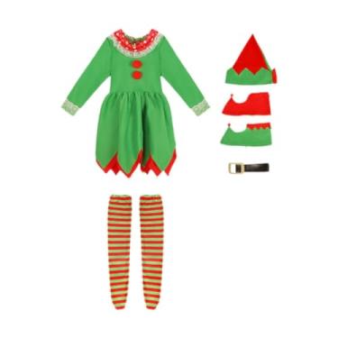 Imagem de Colaxi Fantasia de Elfo de Natal para Crianças, Roupa de Cosplay para Festas Temáticas e Carnaval, Xl