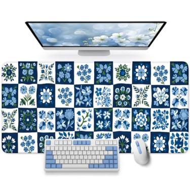 Imagem de Tapete de mesa grande para desktop, mouse pad grande estético para teclado de jogos, computador, capa protetora de mesa para laptop, material de casa, escritório, escola, matriz de pétalas, 80 cm x 30