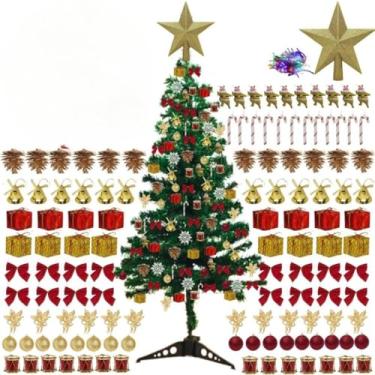Imagem de Kit completo de árvore de natal decorações decorações completas(120cm 102 Enfeites 220)