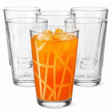 Imagem de Jogo 6 Copos Vidro 310ml – Copos Transparentes com Textura Moderna, Resistentes e Fáceis de Limpar, Perfeitos para Água, Refrigerante, Sucos, Drinks e Coquetéis
