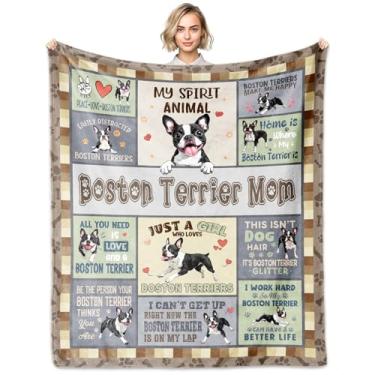Imagem de FIOUNG Presentes Boston Terrier para mulheres e meninas, cobertor Boston Terrier 152 x 127 cm, presentes de Boston Terriers para mães amantes, presente para donos de cães Boston Terriers, decoração