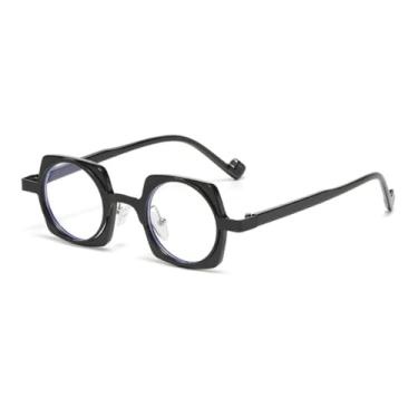 Imagem de VFDHN Óculos de sol pequenos da moda punk, femininos, retrô, lentes transparentes, masculino, armação (C5 preto transparente)