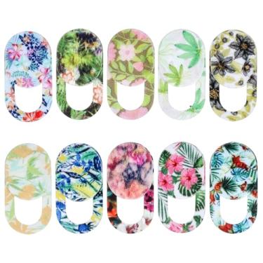 Imagem de YBEATY 10 peças de capa deslizante para câmera de laptop, capa para webcam, slider, ultrafina, para laptop, PC, computador, celular, tablet, acessórios, proteja sua privacidade visual e flores