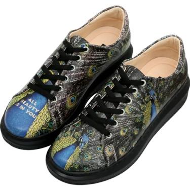 Imagem de DOGO Tênis feminino plataforma plataforma, feito à mão, couro vegano, exclusivo, All Beauty is in You, 37