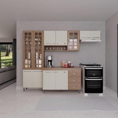 Imagem de Cozinha Compacta 4 Peças 260cm 11 Portas 3 Gavetas Com Tampo