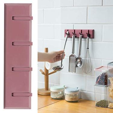 Imagem de Gancho de fileira de parede, suporte de chave de punch, gancho de parede adesivo forte, capacidade de 10 kg, bordas arredondadas, para decoração de porta de parede de cozinha de banheiro (carne