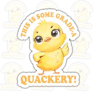 Imagem de 3 peças This is Some Grade-A Quackery Adesivo Engraçado Pato Amarelo Bonito This is Some Grade A Quackery Adesivos This is Some Grade-A Quackery Duck Decalque para Laptop Garrafa de Água Caixa de