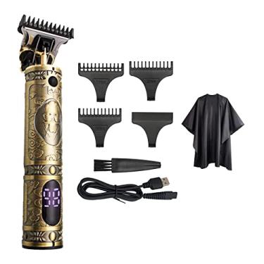 Imagem de Máquina de cortar cabelo profissional para homens Kit aparador sem fio Máquina de cortar cabelo sem fio Aparador de lâmina em T recarregável Aparador de barba masculino Kit elétrico de corte de c