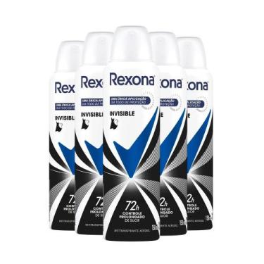 Imagem de Kit Desodorante Aerosol Rexona Feminino Invisible 150ml - 5 Unidades