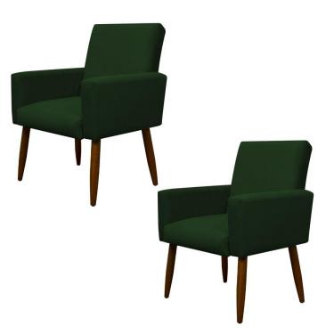 Imagem de Kit 2 Poltronas Decorativa Sala E Quarto Nina Suede Herrero Cor:verde