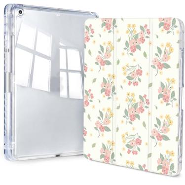 Imagem de Jngnpn Capa para iPad 9ª/8ª/7ª geração, 10,2 polegadas (versão 2021/2020/2019), capa transparente fina e tripla traseira transparente com suporte para lápis e capa hibernar/despertar automática