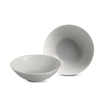 Imagem de Conjunto 6 Bowls Decorados 300 Ml Organic Gray - Alleanza Cerâmica