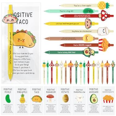 Imagem de Landical Conjunto de 16 canetas esferográficas inspiradoras para presente a granel canetas fofas de desenho animado com marcador de página positivo, presente de agradecimento do funcionário, material