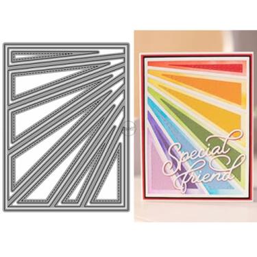 Imagem de DzIxY Placa de fundo triangular matrizes de corte de metal para kit de fabricação de cartões, conjunto de recortes de papel, estêncil, suprimentos, modelos de máquina