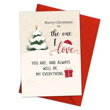 Imagem de Cartão de Natal romântico para quem eu amo, elegante saudação festiva para namorado, namorada, marido ou esposa, You Are My Everything Cartão de amor de Natal, presente de Natal sentimental 2025