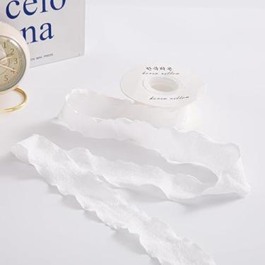 Imagem de 2,5 cm x 10 metros com borda de babados fita de cetim sólido chiffon seda poliéster fitas de cetim para embrulho de presente convites de casamento buquê de flores chá de bebê