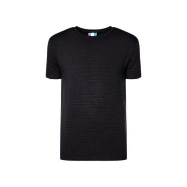 Imagem de Camiseta Slim Listra Modal Reserva, M, Preto