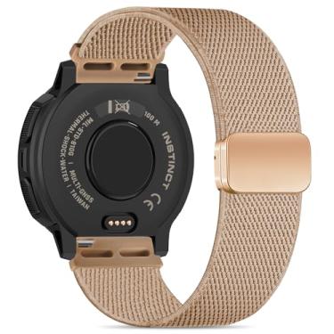 Imagem de Bolesi Pulseiras de relógio de nylon elástico compatíveis com Garmin Instinct 2/3 de 45 mm/1 Solar, macia, respirável, ajustável com fecho magnético, pulseira esportiva para Instinct 2 Surf/Tactical