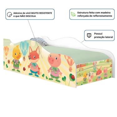 Imagem de Cama Carro Solteiro Joy Fazendinha E Balões Solteiro