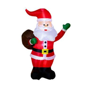 Imagem de UGPLM Enfeite de Natal inflável para jardim, com plugue europeu, para uso interno, pátio, fotos e festas natalinas, com LED embutido.