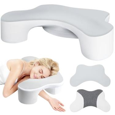 Imagem de Travesseiro lateral com furos para o braço - Travesseiro ergonômico para alívio da dor cervical, pescoço, ombro e manguito rotador - para quem dorme de lado