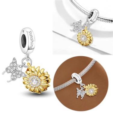 Imagem de 1 peça de berloque de prata elegante para mulheres, faça você mesmo e roupa diária combinando joias decoração presente para mamãe, 10*23.08mm, Prata, Sem Pedra Preciosa