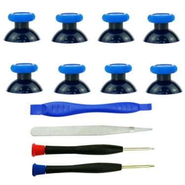 Imagem de CDHKOZ 8PCS Replacement Thumbstick for Xbox one S/X/Elite Controller, Joysticks Repair Kit for Xbox Series X & S Controller, Custom Analog Thumb Sticks Parts for Xbox Core Controller (Black Blue)