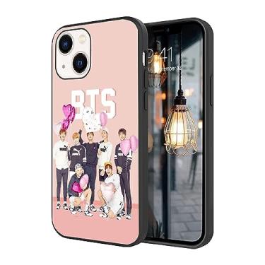 Imagem de WWDIYHOUSE Capa compatível com iPhone 13, capa à prova de choque de TPU macio com design exclusivo e legal para homens/mulheres/meninos/meninos (Fashion-BTS-10)