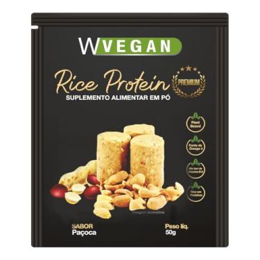 Imagem de WVegan Rice Protein Premium, Sabor Paçoca, Suplemento Alimentar em Pó Vegano com DHA, Alto Teor de Vitamina B12, 50g