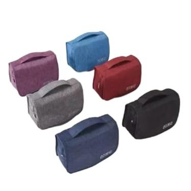 Imagem de Necessaire Organizadora Bolsa Portátil Feminina Para Maquiagem Para Viagem Higiene Pessoal Com Divisória Cabide (Cor aleatória)