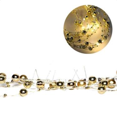 Imagem de Cordão Luminoso Natalino 1 Metro Led Festa Dourada Taschibra