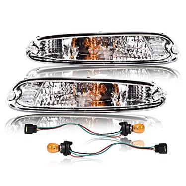 Imagem de PIT66 Luzes de seta de para-choque dianteiro transparente, compatível com Mazda MX-5 Miata 1990-1997 com lâmpadas lente transparente lado do motorista e lado direito do passageiro 8BN151060 8BN151070