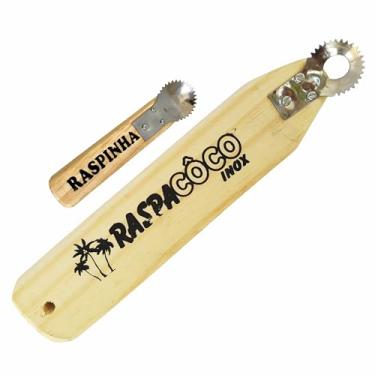 Imagem de Kit 2 Rapa Raspa Ralador De Côco Inox Manual De Perna - Original