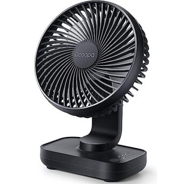 Imagem de Ventilador de mesa USB, ventilador de mesa recarregável de 4000 Mah, mini ventilador portátil de 4 velocidades, com forte fluxo de ar, operação silenciosa, exibição de eletricidade, fácil de desmontar