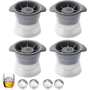 Imagem de Formas de Gelo Esfera Grande – Kit com 4 Moldes Premium 5 cm Anti-Vazamento para Whisky, Coquetéis, Gin e Bebidas Geladas