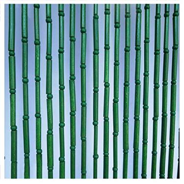 Imagem de ZJYWMM Cortina com contas de bambu natural festival porta corda cortina de entrada para divisória de quarto passagem de porta respirável, largura 60-120 cm, personalizável (cor: verde, tamanho