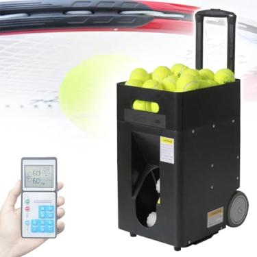 Imagem de ZDJZMGZ Máquina automática de bola de tênis, aplicativo/lançador de bola de tênis de controle remoto, máquina de arremesso de tênis portátil, treinador de tênis inteligente