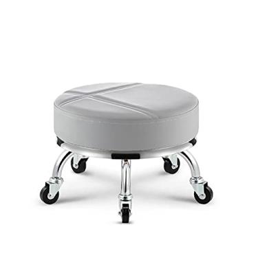 Imagem de N/A Banqueta de rodinhas com 5 rodas moderna banqueta baixa para escritório em casa homens mulheres loja salão cozinha garagem ou sofá apoio para os pés, D (A) (C) (B)