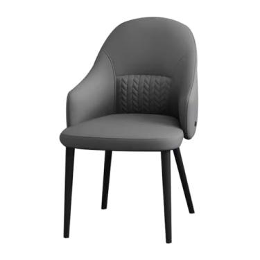 Imagem de Cadeira de jantar Chai cozinha gato garra couro cozinha jantar moderno quarto casamento quarto varanda sofá cadeira penteadeira maquiagem cadeiras sala de estar - cinza escuro